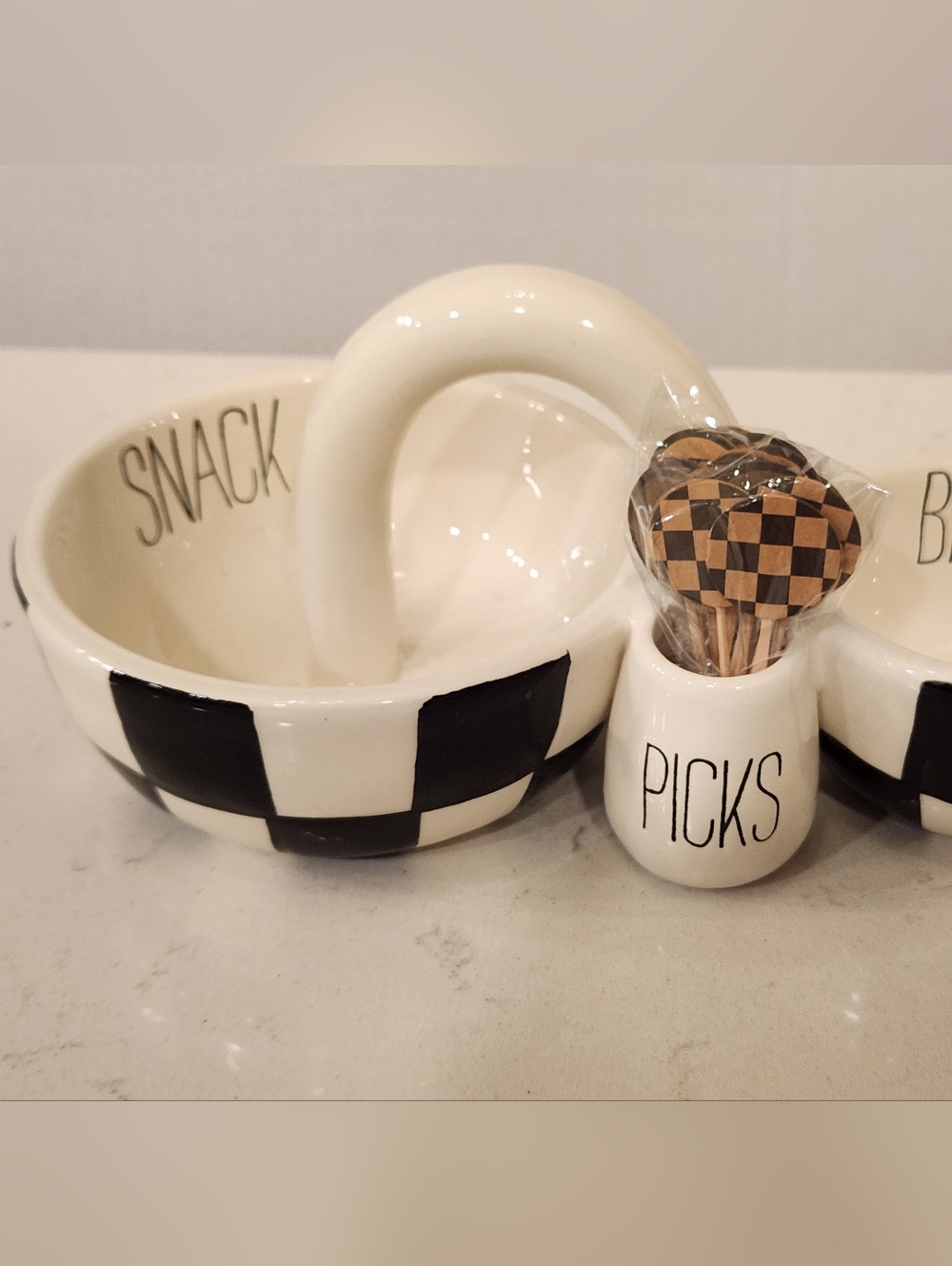 Mudpie Checkered Snack Set - Picture 5 of 9